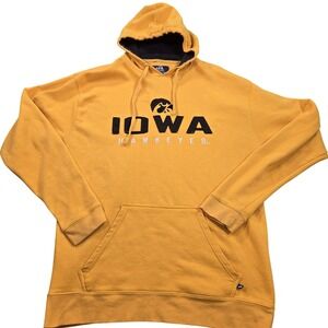Iowa Hawkeyes Hoodie Sweatshirt Mens XL Yellow NCAA Football J America Pullover